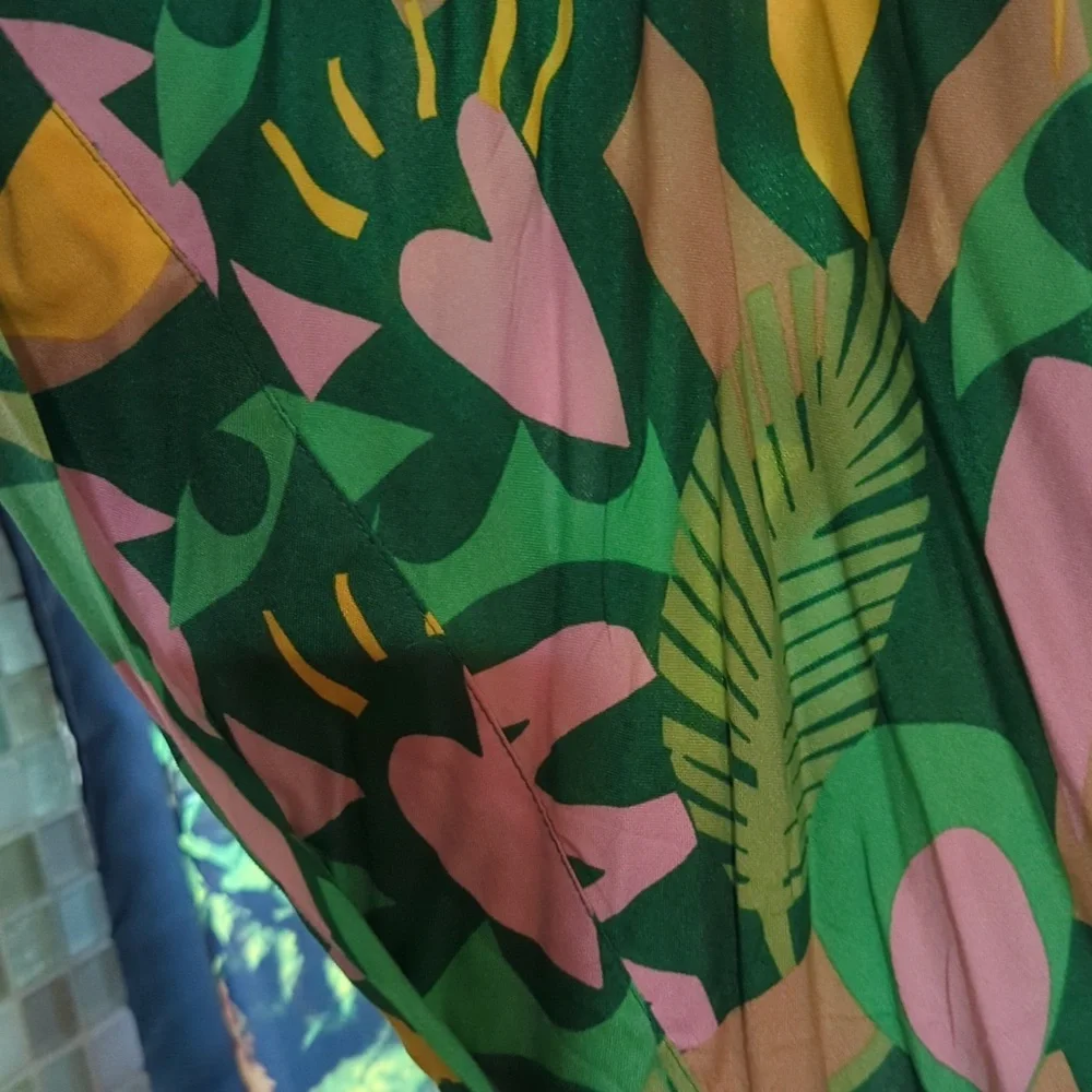 Monkl Jungle Tropical Caftan Vacation Dress New M/L Large - Picture 5 of 6
